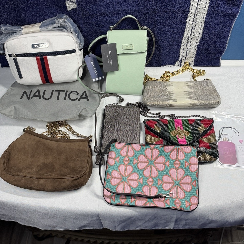 Lot of 7 Womens Purses kate Spade Coach Cole Haan Escada